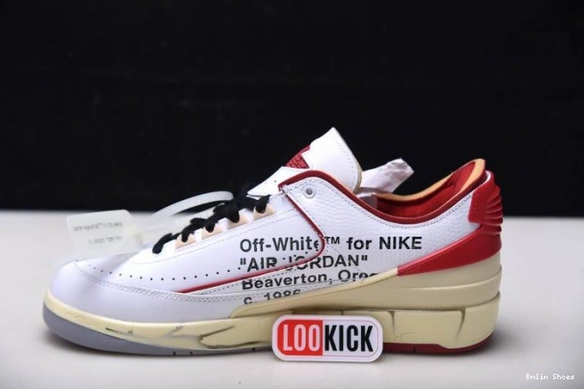 Bmlin Low Jordan Red Retro 2 SP DJ4375-106 Off-White White 0728
